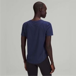Lululemon High-Neck Running and Training T-Shirt in Night Sea